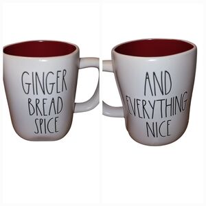 Rae Dunn White and Red Gingerbread Spice Mug double sided